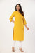 Women's Yellow Solid Straight Long Kurti