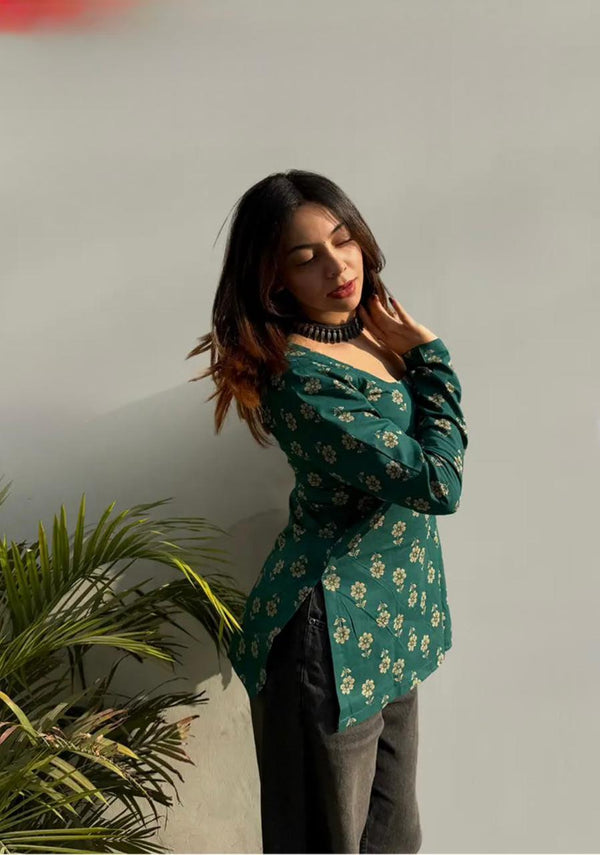 Rama Green Flora kurti