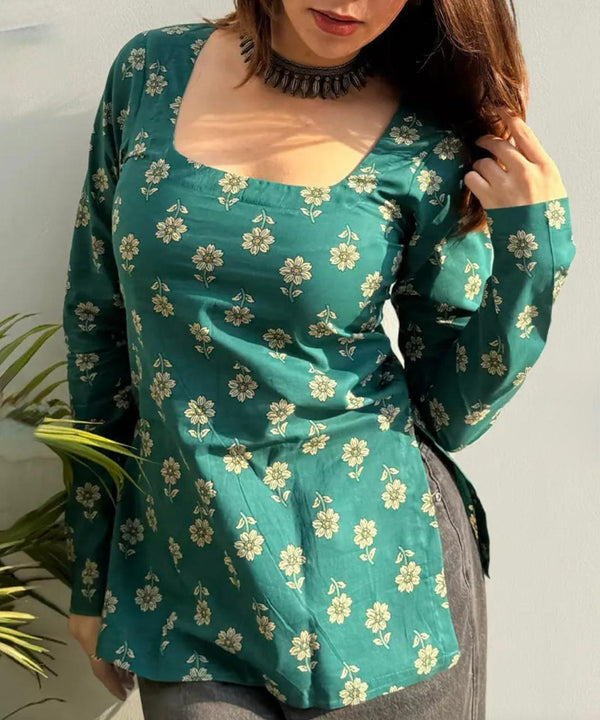 Rama Green Flora kurti