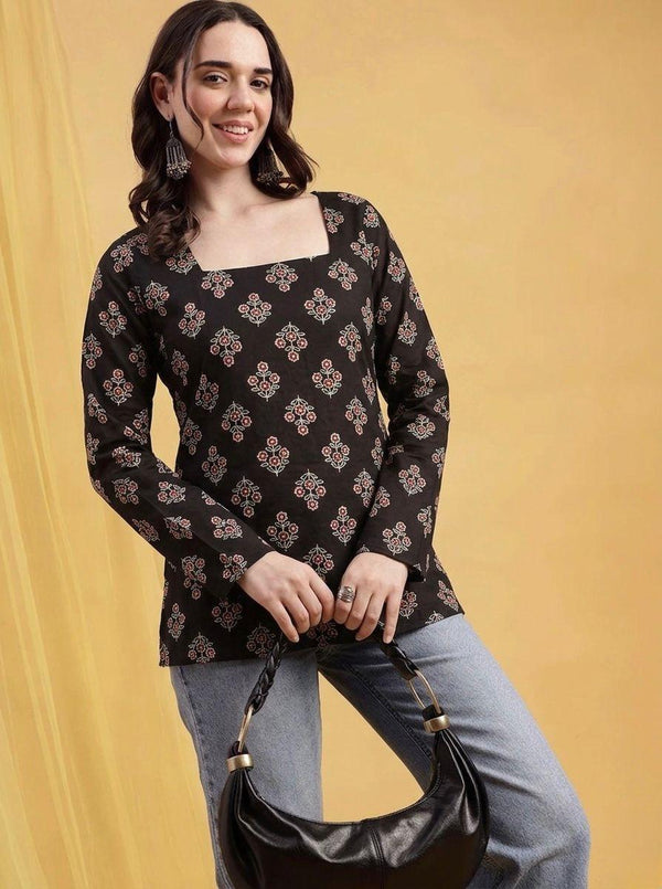 Square-Neck Ajrakh Fusion Tunic