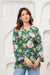 Women's Green Floral Print Short Kurti