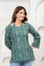 Women's Teal Ornamental Print Short Kurti
