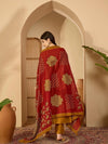 Women's Mustard Embellished-Yoke Anarkali Suit Set with Dupatta
