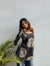 Women's Black Oversized Floral Print Square-Neck Short Kurti