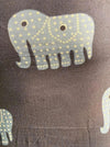 Women's Black Decorative Elephant Print Square-Neck Short Kurti