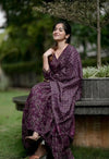 Women's Purple Paisley Print Anarkali Suit Set with Dupatta