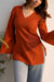 Women's Rust Orange Solid V-Neck Short Kurti