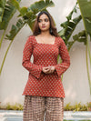 Berry Bloom Rust Short Kurti