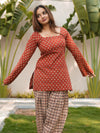 Berry Bloom Rust Short Kurti