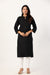 Women's Black Solid Straight Long Kurti
