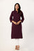 Women's Wine Solid Straight Long Kurti