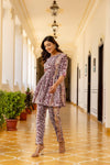 Crimson Bloom Peplum Co-Ord Set