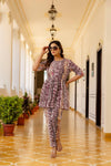 Crimson Bloom Peplum Co-Ord Set
