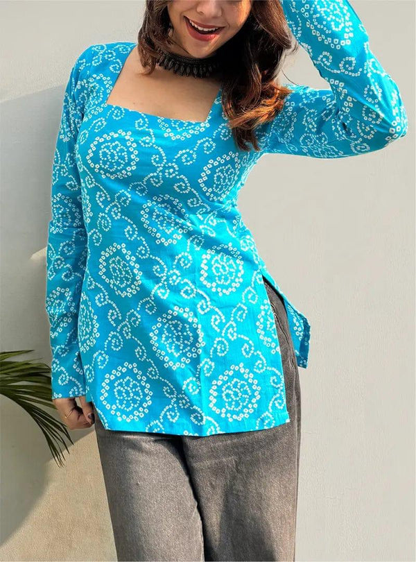 Skyline Square-Neck Short Kurti