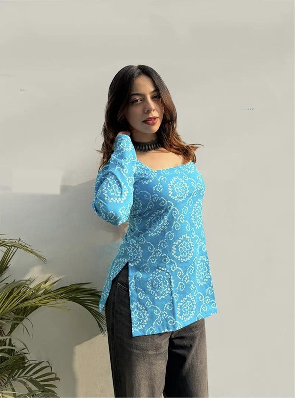 Skyline Square-Neck Short Kurti