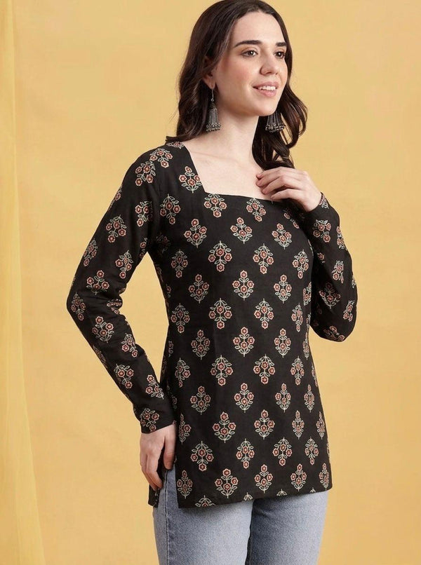 Square-Neck Ajrakh Fusion Tunic