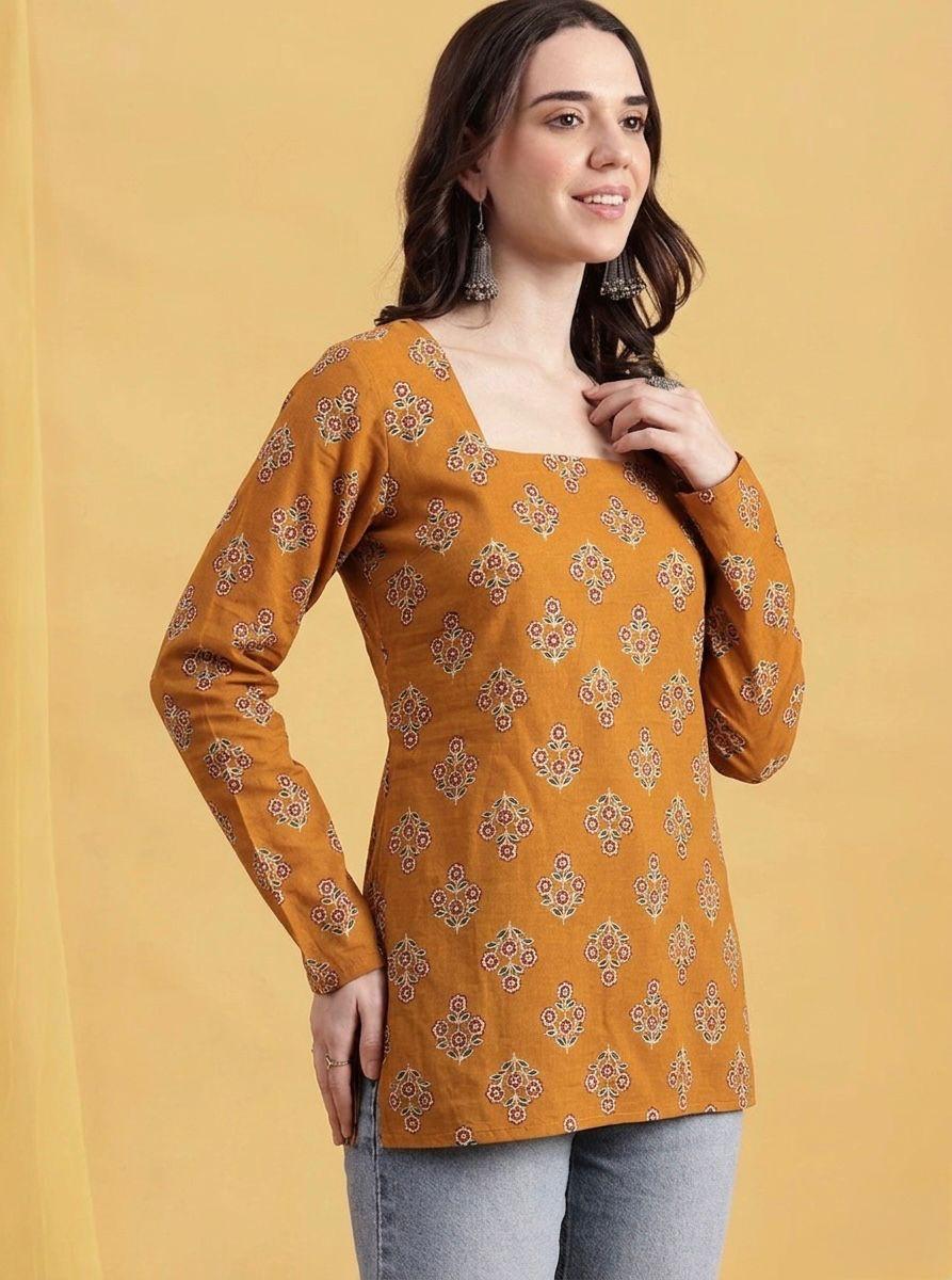 Mustard Meadow Short Kurti
