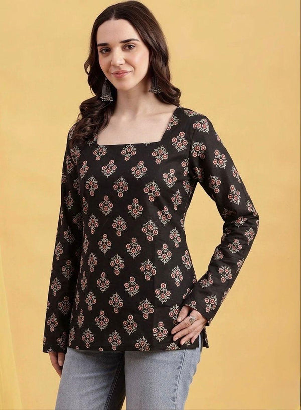 Square-Neck Ajrakh Fusion Tunic