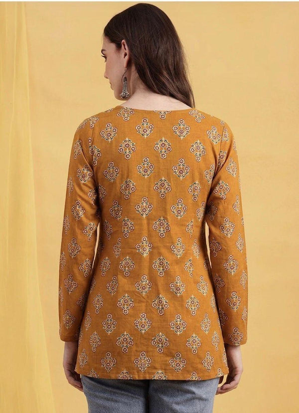 Mustard Meadow Short Kurti