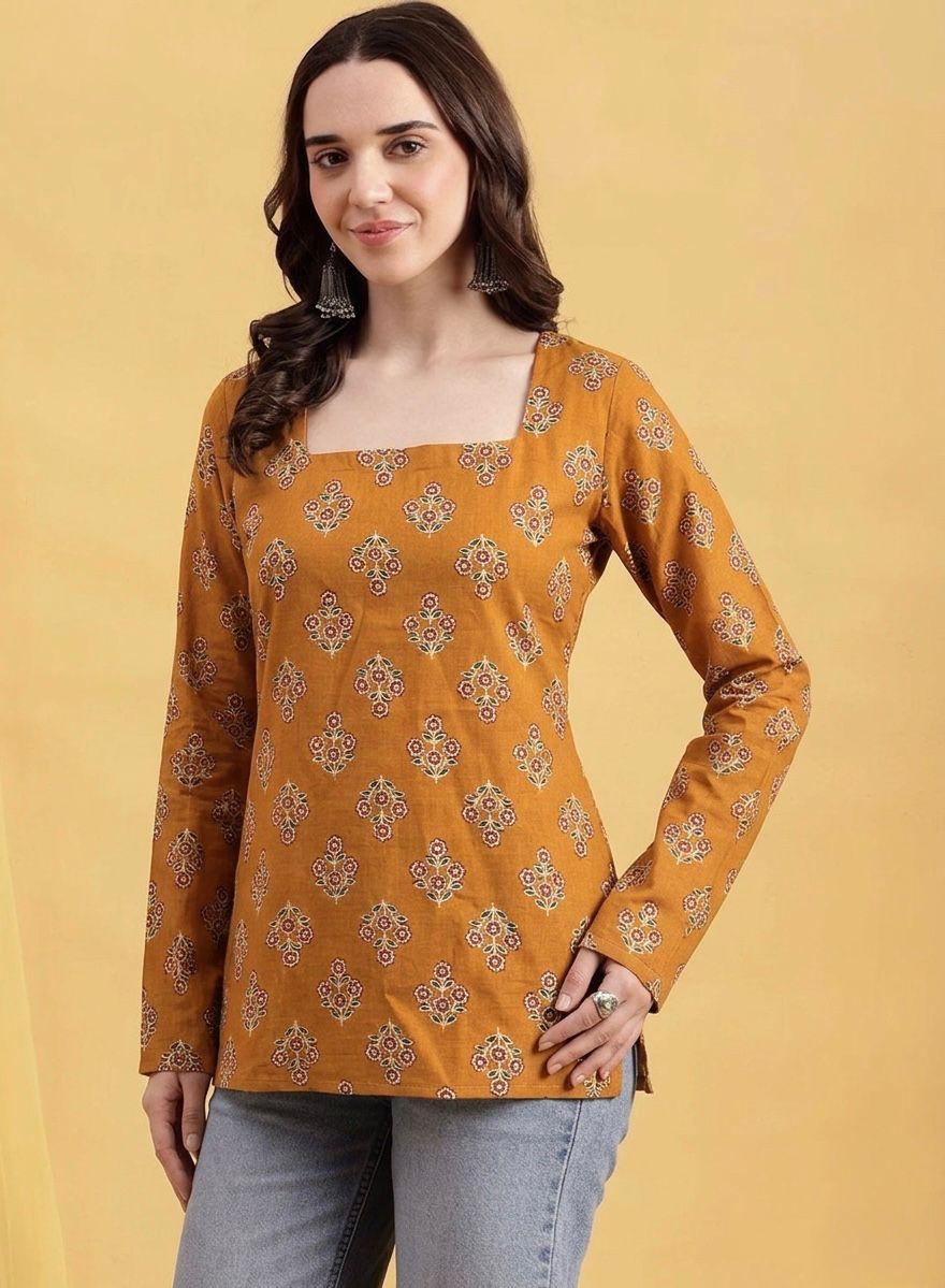 Mustard Meadow Short Kurti