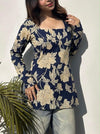 Navy Blue Straight Cotton Tunic