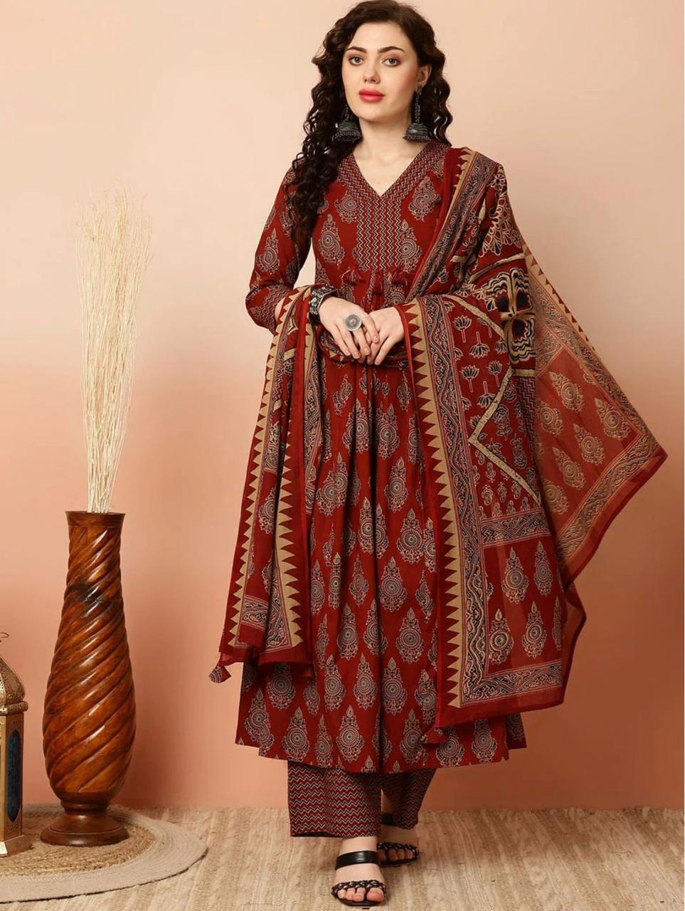 Maroon Jaipuri Majesty Set