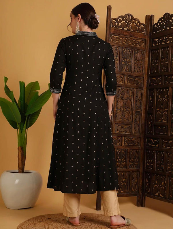 Rayon Printed Flared Kurta