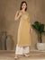 Women's Beige Decorative-Yoke Kurta & Ivory Palazzo Set