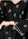 Women's Black & White Motif Print Peplum Top & Ivory Palazzo Set