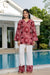 Women's Maroon Floral Print Kurti & White Palazzo Set