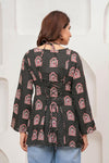 Women's Black Arch Motif Print Short Kurti
