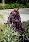 Women's Purple Paisley Print Anarkali Suit Set with Dupatta