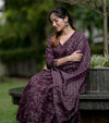 Women's Purple Paisley Print Anarkali Suit Set with Dupatta